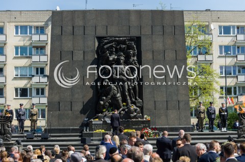  19.04.2018 WARSZWA<br />75 ROCZNICA WYBUCHU POWSTANIA W GETCIE WARSZAWSKIM<br />N/Z PREZYDENT RP ANDRZEJ DUDA <br /> 