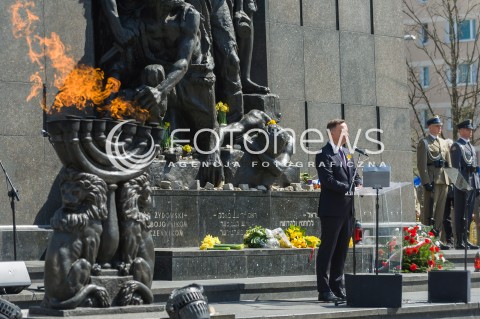  19.04.2018 WARSZWA<br />75 ROCZNICA WYBUCHU POWSTANIA W GETCIE WARSZAWSKIM<br />N/Z PREZYDENT RP ANDRZEJ DUDA <br /> 