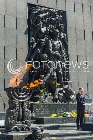  19.04.2018 WARSZWA<br />75 ROCZNICA WYBUCHU POWSTANIA W GETCIE WARSZAWSKIM<br />N/Z PREZYDENT RP ANDRZEJ DUDA <br /> 