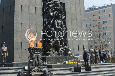  19.04.2018 WARSZWA<br />75 ROCZNICA WYBUCHU POWSTANIA W GETCIE WARSZAWSKIM<br />N/Z PREZYDENT RP ANDRZEJ DUDA <br /> 
