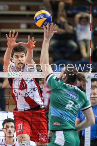  21.04.2018 RZESZOW<br />SIATKOWKA PLUSLIGA 2017/2018 MEN VOLLEYBALL POLAND POLISH PLUS LIGA LEAGUE SEASON 2017/2018<br />FAZA PLAY-OFF - CWIERCFINAL - 2. MECZ<br />MECZ ASSECO RESOVIA RZESZOW - INDYKPOL AZS OLSZTYN <br />N/Z ALEKSANDER SLIWKA BLOK <br /> 
