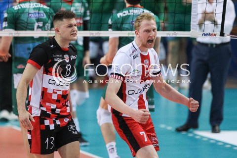  21.04.2018 RZESZOW<br />SIATKOWKA PLUSLIGA 2017/2018 MEN VOLLEYBALL POLAND POLISH PLUS LIGA LEAGUE SEASON 2017/2018<br />FAZA PLAY-OFF - CWIERCFINAL - 2. MECZ<br />MECZ ASSECO RESOVIA RZESZOW - INDYKPOL AZS OLSZTYN <br />N/Z JAKUB JAROSZ MATEUSZ MASLOWSKI RADOSC EMOCJE SYLWETKA <br /> 