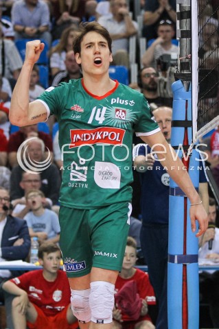  21.04.2018 RZESZOW<br />SIATKOWKA PLUSLIGA 2017/2018 MEN VOLLEYBALL POLAND POLISH PLUS LIGA LEAGUE SEASON 2017/2018<br />FAZA PLAY-OFF - CWIERCFINAL - 2. MECZ<br />MECZ ASSECO RESOVIA RZESZOW - INDYKPOL AZS OLSZTYN <br />N/Z TOMAS ROUSSEAUX RADOSC EMOCJE SYLWETKA <br /> 