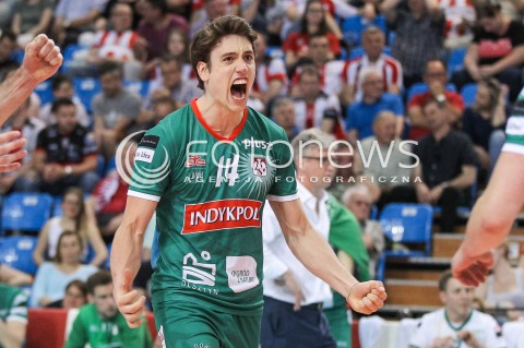  21.04.2018 RZESZOW<br />SIATKOWKA PLUSLIGA 2017/2018 MEN VOLLEYBALL POLAND POLISH PLUS LIGA LEAGUE SEASON 2017/2018<br />FAZA PLAY-OFF - CWIERCFINAL - 2. MECZ<br />MECZ ASSECO RESOVIA RZESZOW - INDYKPOL AZS OLSZTYN <br />N/Z TOMAS ROUSSEAUX RADOSC EMOCJE SYLWETKA <br /> 