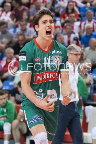 21.04.2018 RZESZOW<br />SIATKOWKA PLUSLIGA 2017/2018 MEN VOLLEYBALL POLAND POLISH PLUS LIGA LEAGUE SEASON 2017/2018<br />FAZA PLAY-OFF - CWIERCFINAL - 2. MECZ<br />MECZ ASSECO RESOVIA RZESZOW - INDYKPOL AZS OLSZTYN <br />N/Z TOMAS ROUSSEAUX RADOSC EMOCJE SYLWETKA <br /> 
