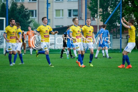  21.04.2018 JAROSLAW <br />PILKA NOZNA III LIGA 2017/2018 GRUPA IV <br />MECZ JKS 1909 JAROSLAW - MOTOR LUBLIN <br />N/Z JULIEN TADROWSKI RADOSC BRAMKA GOL NA 0:1<br /> 