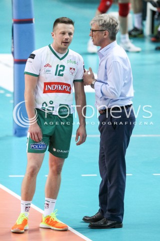  22.04.2018 RZESZOW<br />SIATKOWKA PLUSLIGA 2017/2018 MEN VOLLEYBALL POLAND POLISH PLUS LIGA LEAGUE SEASON 2017/2018<br />FAZA PLAY-OFF - CWIERCFINAL - 3. MECZ<br />MECZ ASSECO RESOVIA RZESZOW - INDYKPOL AZS OLSZTYN <br />N/Z PAWEL WOICKI ROBERTO SANTILLI - I TRENER ( HEAD COACH ) <br /> 