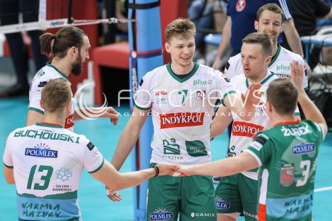  22.04.2018 RZESZOW<br />SIATKOWKA PLUSLIGA 2017/2018 MEN VOLLEYBALL POLAND POLISH PLUS LIGA LEAGUE SEASON 2017/2018<br />FAZA PLAY-OFF - CWIERCFINAL - 3. MECZ<br />MECZ ASSECO RESOVIA RZESZOW - INDYKPOL AZS OLSZTYN <br />N/Z JAKUB KOCHANOWSKI PAWEL WOICKI RADOSC EMOCJE <br /> 