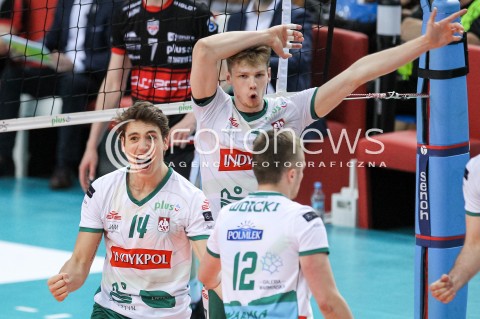  22.04.2018 RZESZOW<br />SIATKOWKA PLUSLIGA 2017/2018 MEN VOLLEYBALL POLAND POLISH PLUS LIGA LEAGUE SEASON 2017/2018<br />FAZA PLAY-OFF - CWIERCFINAL - 3. MECZ<br />MECZ ASSECO RESOVIA RZESZOW - INDYKPOL AZS OLSZTYN <br />N/Z TOMAS ROUSSEAUX JAKUB KOCHANOWSKI RADOSC EMOCJE <br /> 
