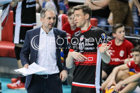  22.04.2018 RZESZOW<br />SIATKOWKA PLUSLIGA 2017/2018 MEN VOLLEYBALL POLAND POLISH PLUS LIGA LEAGUE SEASON 2017/2018<br />FAZA PLAY-OFF - CWIERCFINAL - 3. MECZ<br />MECZ ASSECO RESOVIA RZESZOW - INDYKPOL AZS OLSZTYN <br />N/Z ANDRZEJ KOWAL - I TRENER ( HEAD COACH ) JOCHEN SCHOPS <br /> 