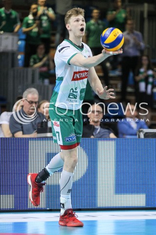  22.04.2018 RZESZOW<br />SIATKOWKA PLUSLIGA 2017/2018 MEN VOLLEYBALL POLAND POLISH PLUS LIGA LEAGUE SEASON 2017/2018<br />FAZA PLAY-OFF - CWIERCFINAL - 3. MECZ<br />MECZ ASSECO RESOVIA RZESZOW - INDYKPOL AZS OLSZTYN <br />N/Z JAKUB KOCHANOWSKI SYLWETKA <br /> 