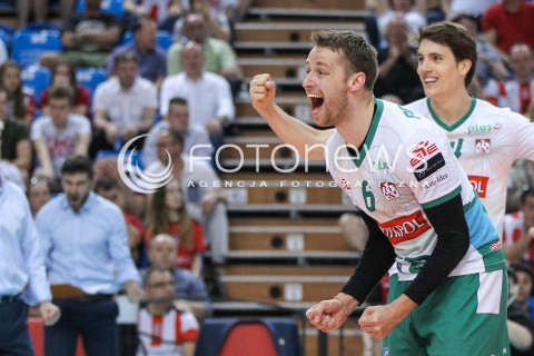  22.04.2018 RZESZOW<br />SIATKOWKA PLUSLIGA 2017/2018 MEN VOLLEYBALL POLAND POLISH PLUS LIGA LEAGUE SEASON 2017/2018<br />FAZA PLAY-OFF - CWIERCFINAL - 3. MECZ<br />MECZ ASSECO RESOVIA RZESZOW - INDYKPOL AZS OLSZTYN <br />N/Z ROBBERT ANDRINGA TOMAS ROUSSEAUX RADOSC EMOCJE SYLWETKA <br /> 