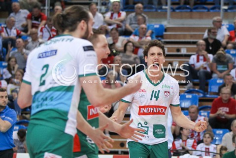  22.04.2018 RZESZOW<br />SIATKOWKA PLUSLIGA 2017/2018 MEN VOLLEYBALL POLAND POLISH PLUS LIGA LEAGUE SEASON 2017/2018<br />FAZA PLAY-OFF - CWIERCFINAL - 3. MECZ<br />MECZ ASSECO RESOVIA RZESZOW - INDYKPOL AZS OLSZTYN <br />N/Z TOMAS ROUSSEAUX RADOSC EMOCJE <br /> 