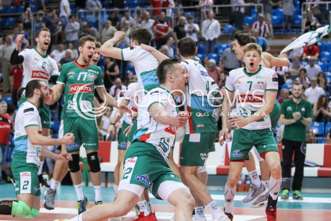  22.04.2018 RZESZOW<br />SIATKOWKA PLUSLIGA 2017/2018 MEN VOLLEYBALL POLAND POLISH PLUS LIGA LEAGUE SEASON 2017/2018<br />FAZA PLAY-OFF - CWIERCFINAL - 3. MECZ<br />MECZ ASSECO RESOVIA RZESZOW - INDYKPOL AZS OLSZTYN <br />N/Z JAN HADRAVA JAKUB KOCHANOWSKI RADOSC EMOCJE ZWYCIESTWO AWANS<br /> 
