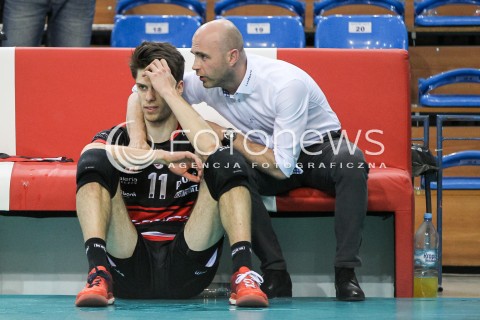  22.04.2018 RZESZOW<br />SIATKOWKA PLUSLIGA 2017/2018 MEN VOLLEYBALL POLAND POLISH PLUS LIGA LEAGUE SEASON 2017/2018<br />FAZA PLAY-OFF - CWIERCFINAL - 3. MECZ<br />MECZ ASSECO RESOVIA RZESZOW - INDYKPOL AZS OLSZTYN <br />N/Z SMUTEK PORAZKA PRZEGRANA ZLOSC EMOCJE  ALEKSANDER SLIWKA BARTOSZ GORSKI ( PREZES ASSECO RESOVII )<br /> 