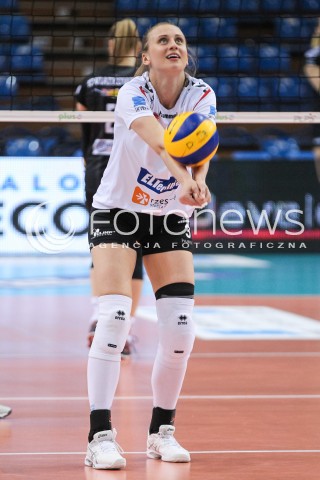  23.04.2018 RZESZOW <br />SIATKOWKA LIGA SIATKOWKI KOBIET LSK 2017/2018 WOMEN VOLLEYBALL POLAND POLISH LEAGUE <br />FAZA PLAYOFF - POLFINAL - 3. MECZ<br />MECZ DEVELOPRES SKYRES RZESZOW - LKS COMMERCECON LODZ <br />N/Z MONIKA PTAK SYLWETKA <br /> 