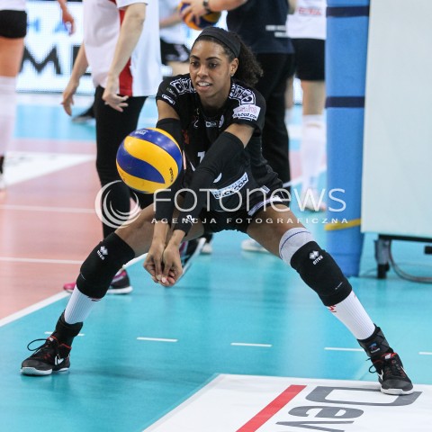  23.04.2018 RZESZOW <br />SIATKOWKA LIGA SIATKOWKI KOBIET LSK 2017/2018 WOMEN VOLLEYBALL POLAND POLISH LEAGUE <br />FAZA PLAYOFF - POLFINAL - 3. MECZ<br />MECZ DEVELOPRES SKYRES RZESZOW - LKS COMMERCECON LODZ <br />N/Z DEJA MCCLENDON SYLWETKA <br /> 