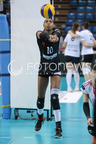  23.04.2018 RZESZOW <br />SIATKOWKA LIGA SIATKOWKI KOBIET LSK 2017/2018 WOMEN VOLLEYBALL POLAND POLISH LEAGUE <br />FAZA PLAYOFF - POLFINAL - 3. MECZ<br />MECZ DEVELOPRES SKYRES RZESZOW - LKS COMMERCECON LODZ <br />N/Z DEJA MCCLENDON SYLWETKA <br /> 