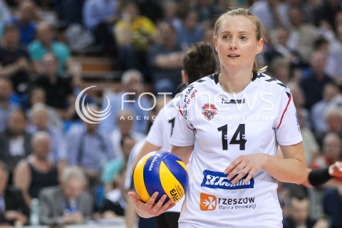  23.04.2018 RZESZOW <br />SIATKOWKA LIGA SIATKOWKI KOBIET LSK 2017/2018 WOMEN VOLLEYBALL POLAND POLISH LEAGUE <br />FAZA PLAYOFF - POLFINAL - 3. MECZ<br />MECZ DEVELOPRES SKYRES RZESZOW - LKS COMMERCECON LODZ <br />N/Z AGNIESZKA RABKA SYLWETKA <br /> 