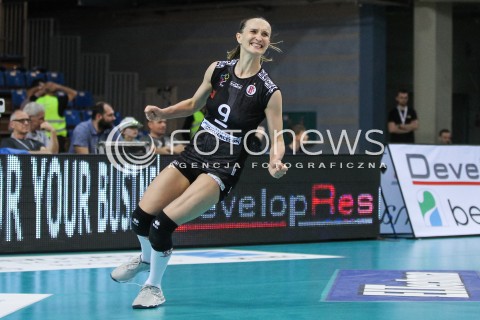  23.04.2018 RZESZOW <br />SIATKOWKA LIGA SIATKOWKI KOBIET LSK 2017/2018 WOMEN VOLLEYBALL POLAND POLISH LEAGUE <br />FAZA PLAYOFF - POLFINAL - 3. MECZ<br />MECZ DEVELOPRES SKYRES RZESZOW - LKS COMMERCECON LODZ <br />N/Z KATARZYNA SIELICKA RADOSC ZWYCIESTWO EMOCJE AWANS SYLWETKA <br /> 