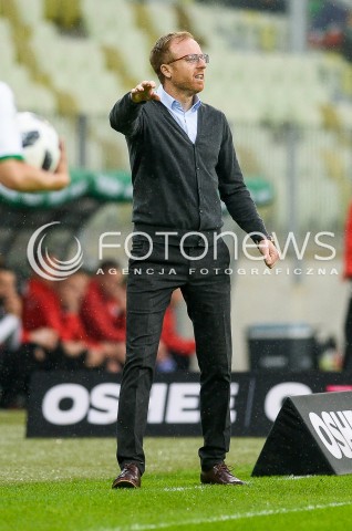  23.04.2018 GDANSK<br />PILKA NOZNA - EKSTRAKLASA SEZON 2017/2018<br />MECZ LECHIA GDANSK - CRACOVIA KRAKOW<br />N/Z TRENER PIOTR STOKOWIEC SYLWETKA<br /> 