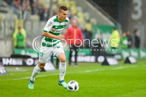  23.04.2018 GDANSK<br />PILKA NOZNA - EKSTRAKLASA SEZON 2017/2018<br />MECZ LECHIA GDANSK - CRACOVIA KRAKOW<br />N/Z LUKAS HARASLIN SYLWETKA<br /> 
