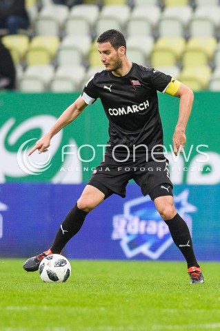  23.04.2018 GDANSK<br />PILKA NOZNA - EKSTRAKLASA SEZON 2017/2018<br />MECZ LECHIA GDANSK - CRACOVIA KRAKOW<br />N/Z MIROSLAV COVILO SYLWETKA<br /> 