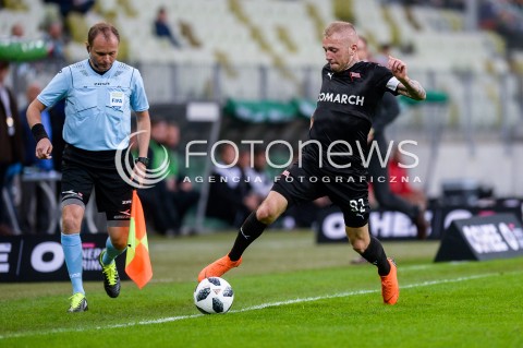  23.04.2018 GDANSK<br />PILKA NOZNA - EKSTRAKLASA SEZON 2017/2018<br />MECZ LECHIA GDANSK - CRACOVIA KRAKOW<br />N/Z DENISS RAKELS SYLWETKA<br /> 
