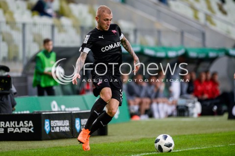  23.04.2018 GDANSK<br />PILKA NOZNA - EKSTRAKLASA SEZON 2017/2018<br />MECZ LECHIA GDANSK - CRACOVIA KRAKOW<br />N/Z DENISS RAKELS SYLWETKA<br /> 