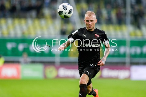  23.04.2018 GDANSK<br />PILKA NOZNA - EKSTRAKLASA SEZON 2017/2018<br />MECZ LECHIA GDANSK - CRACOVIA KRAKOW<br />N/Z DENISS RAKELS SYLWETKA<br /> 