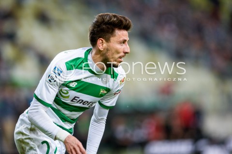  23.04.2018 GDANSK<br />PILKA NOZNA - EKSTRAKLASA SEZON 2017/2018<br />MECZ LECHIA GDANSK - CRACOVIA KRAKOW<br />N/Z FILIP MLADENOVIC SYLWETKA<br /> 