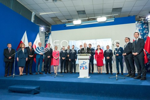  26.04.2018 WARSZAWA<br />PREZENTACJA KANDYDATOW PIS NA PREZYDENTOW MIAST<br />N/Z KANDYDACI JAROSLAW KACZYNSKI ZBIGNIEW ZIOBRO JACEK ZALEK ZDJECIE GRUPOWE GRUPOWKA BEATA MAZUREK<br /> 