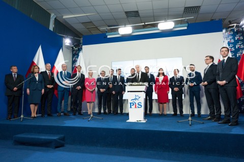  26.04.2018 WARSZAWA<br />PREZENTACJA KANDYDATOW PIS NA PREZYDENTOW MIAST<br />N/Z KANDYDACI JAROSLAW KACZYNSKI ZBIGNIEW ZIOBRO JACEK ZALEK ZDJECIE GRUPOWE GRUPOWKA BEATA MAZUREK<br /> 