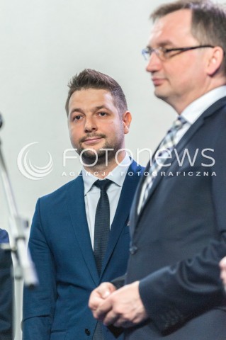  26.04.2018 WARSZAWA<br />PREZENTACJA KANDYDATOW PIS NA PREZYDENTOW MIAST<br />N/Z PATRYK JAKI ZBIGNIEW ZIOBRO<br /> 