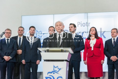  26.04.2018 WARSZAWA<br />PREZENTACJA KANDYDATOW PIS NA PREZYDENTOW MIAST<br />N/Z JAROSLAW KACZYNSKI MICHAL WPIJ SYLWESTER TULAJEW WALDEMAR BUDA TADEUSZ ZYSK VIOLETTA POROWSKA ZBIGNIEW RASIELEWSKI WOJCIECH BUCZAK<br /> 