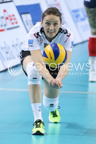  26.04.2018 RZESZOW <br />SIATKOWKA LIGA SIATKOWKI KOBIET LSK 2017/2018 WOMEN VOLLEYBALL POLAND POLISH LEAGUE <br />FAZA PLAYOFF - MECZ O 3. MIEJSCE - 1. MECZ<br />MECZ DEVELOPRES SKYRES RZESZOW - GROT BUDOWLANI LODZ <br />N/Z JELENA BLAGOJEVIC SYLWETKA <br /> 