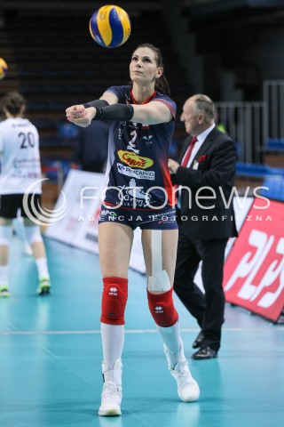  26.04.2018 RZESZOW <br />SIATKOWKA LIGA SIATKOWKI KOBIET LSK 2017/2018 WOMEN VOLLEYBALL POLAND POLISH LEAGUE <br />FAZA PLAYOFF - MECZ O 3. MIEJSCE - 1. MECZ<br />MECZ DEVELOPRES SKYRES RZESZOW - GROT BUDOWLANI LODZ <br />N/Z GABRIELA POLANSKA SYLWETKA <br /> 