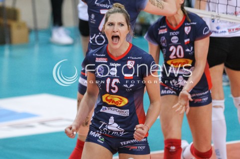  26.04.2018 RZESZOW <br />SIATKOWKA LIGA SIATKOWKI KOBIET LSK 2017/2018 WOMEN VOLLEYBALL POLAND POLISH LEAGUE <br />FAZA PLAYOFF - MECZ O 3. MIEJSCE - 1. MECZ<br />MECZ DEVELOPRES SKYRES RZESZOW - GROT BUDOWLANI LODZ <br />N/Z KAJA GROBELNA SYLWETKA <br /> 