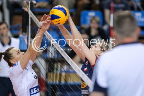  26.04.2018 RZESZOW <br />SIATKOWKA LIGA SIATKOWKI KOBIET LSK 2017/2018 WOMEN VOLLEYBALL POLAND POLISH LEAGUE <br />FAZA PLAYOFF - MECZ O 3. MIEJSCE - 1. MECZ<br />MECZ DEVELOPRES SKYRES RZESZOW - GROT BUDOWLANI LODZ <br />N/Z KATARZYNA ZABINSKA PAVLA VINCOUROVA <br /> 