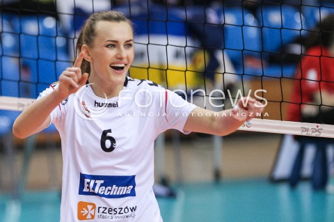  26.04.2018 RZESZOW <br />SIATKOWKA LIGA SIATKOWKI KOBIET LSK 2017/2018 WOMEN VOLLEYBALL POLAND POLISH LEAGUE <br />FAZA PLAYOFF - MECZ O 3. MIEJSCE - 1. MECZ<br />MECZ DEVELOPRES SKYRES RZESZOW - GROT BUDOWLANI LODZ <br />N/Z KATARZYNA ZABINSKA RADOSC EMOCJE SYLWETKA <br /> 