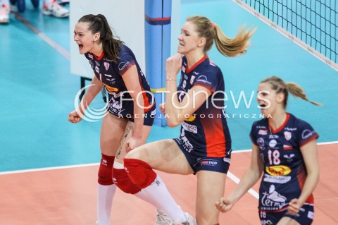  26.04.2018 RZESZOW <br />SIATKOWKA LIGA SIATKOWKI KOBIET LSK 2017/2018 WOMEN VOLLEYBALL POLAND POLISH LEAGUE <br />FAZA PLAYOFF - MECZ O 3. MIEJSCE - 1. MECZ<br />MECZ DEVELOPRES SKYRES RZESZOW - GROT BUDOWLANI LODZ <br />N/Z JULIA TWARDOWSKA AGNIESZKA KAKOLEWSKA PAVLA VINCOUROVA RADOSC EMOCJE <br /> 