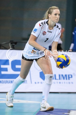  26.04.2018 RZESZOW <br />SIATKOWKA LIGA SIATKOWKI KOBIET LSK 2017/2018 WOMEN VOLLEYBALL POLAND POLISH LEAGUE <br />FAZA PLAYOFF - MECZ O 3. MIEJSCE - 1. MECZ<br />MECZ DEVELOPRES SKYRES RZESZOW - GROT BUDOWLANI LODZ <br />N/Z HELENE ROUSSEAUX SYLWETKA <br /> 