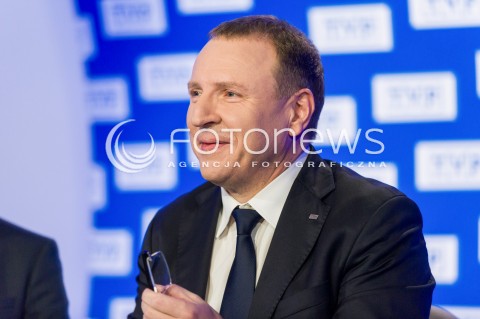  26.04.2018 WARSZAWA<br />BRIEFING PREZESA TVP JACKA KURSKIEGO DOTYCZACY ZAKUPU PRAW SPORTOWYCH<br />N/Z PREZES TVP JACEK KURSKI<br /> 
