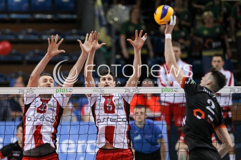  28.04.2018 RZESZOW <br />SIATKOWKA PLUS LIGA 2017/2018 MEN VOLLEYBALL POLAND POLISH PLUSLIGA LEAGUE SEASON 2017/2018 <br />MECZ O 5. MIEJSCE - MECZ NR 2<br />MECZ ASSECO RESOVIA RZESZOW - JASTRZEBSKI WEGIEL <br />N/Z LUKASZ PERLOWSKI THIBAULT ROSSARD MACIEJ MUZAJ <br /> 