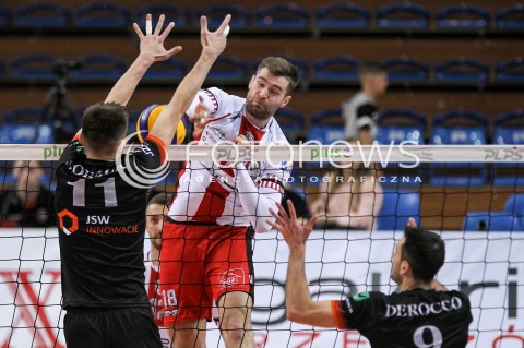  28.04.2018 RZESZOW <br />SIATKOWKA PLUS LIGA 2017/2018 MEN VOLLEYBALL POLAND POLISH PLUSLIGA LEAGUE SEASON 2017/2018 <br />MECZ O 5. MIEJSCE - MECZ NR 2<br />MECZ ASSECO RESOVIA RZESZOW - JASTRZEBSKI WEGIEL <br />N/Z DAWID DRYJA <br /> 