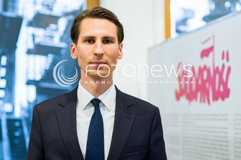  28.04.2018 GDANSK <br />OGOLNOPOLSKIE OBCHODY CZTERDZIESTOLECIA UTWORZENIA WOLNYCH ZWIAZKOW ZAWODOWYCH<br />N/Z KACPER PLAZYNSKI PORTRET<br /> 