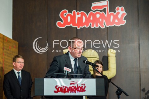  28.04.2018 GDANSK <br />OGOLNOPOLSKIE OBCHODY CZTERDZIESTOLECIA UTWORZENIA WOLNYCH ZWIAZKOW ZAWODOWYCH<br />N/Z ANDRZEJ WASKO<br /> 