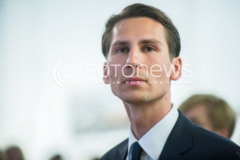  28.04.2018 GDANSK <br />OGOLNOPOLSKIE OBCHODY CZTERDZIESTOLECIA UTWORZENIA WOLNYCH ZWIAZKOW ZAWODOWYCH<br />N/Z KACPER PLAZYNSKI PORTRET<br /> 