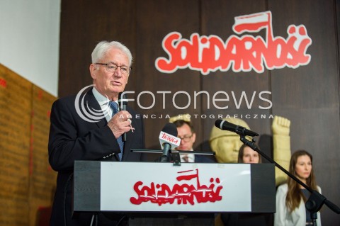  28.04.2018 GDANSK <br />OGOLNOPOLSKIE OBCHODY CZTERDZIESTOLECIA UTWORZENIA WOLNYCH ZWIAZKOW ZAWODOWYCH<br />N/Z KRZYSZTOF WYSZKOWSKI<br /> 