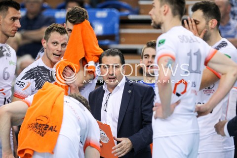  29.04.2018 RZESZOW <br />SIATKOWKA PLUS LIGA 2017/2018 MEN VOLLEYBALL POLAND POLISH PLUSLIGA LEAGUE SEASON 2017/2018 <br />MECZ O 5. MIEJSCE - MECZ NR 3<br />MECZ ASSECO RESOVIA RZESZOW - JASTRZEBSKI WEGIEL <br />N/Z FERDINANDO DE GIORGI - I TRENER ( HEAD COACH ) <br /> 